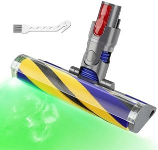 Lemige LED Fluffy Soft Cleaner Head Replacement for Dyson Vacuum V7 V8 V11 Animal V15 Detect V10 Cyclone, Upgrade LED Green Light Anti-Tangle Quick Release Vacuum Attachments Replacement Parts