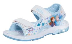 Disney Frozen Girls Sports Sandals with Lights White/Blue UK 10 Child