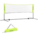 SPORTNOW 3/4m Badminton Net, Foldable Height Adjustable Outdoor Sports Net with Carry Bag, for Tennis, Badminton, Pickleball, Volleyball