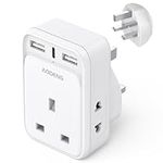 AODENG Multi Plug Adaptor with 3 USB(1 Type C & 3 USB Ports), 13A UK Multi Plug Extension with 2 Shaver Adapter Plug UK, Multi USB Plug Adapter Extensions Cube for Home, Office, Kitchen, Travel.