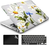 AMCJJ Compatible with MacBook Pro 13 Inch Case A1278 (2012 2011 2010 2009 Release with CD-ROM), Plastic Hard Shell Case + Keyboard Cover + Screen Protector - Daisies