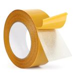 WINSOME Double Sided Carpet Tape, Rug Tape Strong Adhesive to Grip Hardwood, Tile, Laminate Floor with Size 50mm x 25m