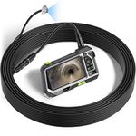 50ft Sewer Inspection Camera, Teslong Drain Pipe Endoscope Borescope, Waterproof Plumbing Camera Snake with Light, NTS500 5-inch 720P Monitor, Fiber Optic Scope for Air Duct HVAC Sewage Line Toilet