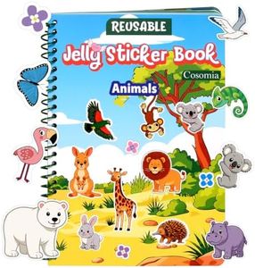 Cosomia Reusable Jelly Sticker Book for Toddlers, Animals