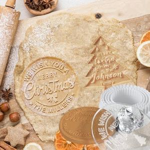 Personalized Cookie Stamp 3D Raised Design Custom Acrylic Christmas Cookie Mold with Handle for Baking Decoration-Floral Template