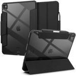 Spigen Ultra Hybrid Pro Designed for iPad Pro 13 inch Case (2024) M4 with Clear Transparent Back and Pencil Holder - Black