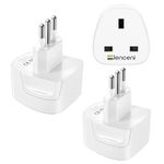 LENCENT 2 Pack Italy Plug Adapter, Grounded UK to Italy Plug Adapter, Type L Travel Adaptor for Chile,Ethiopia, Libya, Syria, Tunisia, Uruguay