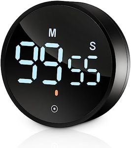 Birshe Digital Timer da Cucina con Display LCD e Magnete, Visibile per Cottura Classe Studio Allenarsi Magnetico Countdown Contaminuti Kitchen (Nero)