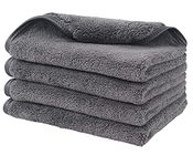 Auto Hub Heavy Microfiber Cloth for Car Cleaning and Detailing, Double Sided, Extra Thick Plush Microfiber Towel Lint-Free, 800 GSM (Size 40cm x 40cm)/Pack of 4, Color:- Grey