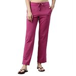 Enamor Women's Slim fit Lounge Pants (E014_Queen Pink Melange_XL)