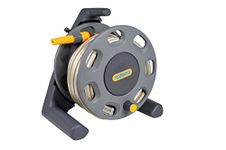 HOZELOCK - Compact Hose Reel 25m (ø 12.5 mm) : Integrated Handle, Supplied with 25m of Multi-purpose Hose, Fittings and Nozzle, Max. Capacity 30m [2412P0275]