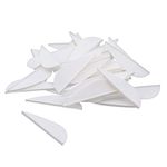 KYMLL 50 Pcs Archery Arrow Feather Waterdrop Shape Turkey Feather Vane Fletching for DIY Outdoor Sports Accessories (White)