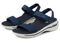 Skechers Women's Go Walk Arch Fit Sandal Polished Sandals, Navy Textile, 6 UK