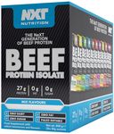 NXT Beef Protein Isolate 20 Sachets - Mixed Selection Box | Protein Powder High in Natural Amino Acids - Paleo, Keto Friendly - Dairy and Gluten Free - Muscle Recovery | 20 Flavours |