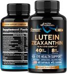 Eye Vitamins - Lutein 40 mg & Zeaxanthin 8mg - AREDS2 Based Eye Supplement for Seniors & Adults - Eye Health & Vision Support - Saffron, Zinc, Vitamins, Copper & Super Greens - Made in USA 60 Capsules