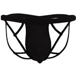 MUQUAM Mens Microfiber Jockstrap Underwear (Medium, Black)