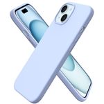 ORNARTO Compatible with iPhone 15 Case 6.1", Slim Liquid Silicone 3 Layers Full Covered Soft Gel Rubber 15 iPhone Case Cover 6.1 inch-Baby Blue