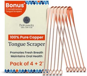 100% Pure Copper Tongue Scraper – Limpiador de Lengua Raspador for Adults & Kids | Metal Tongue Cleaner for Fresh Breath | Reusable Ayurvedic Tongue Scraper | Tongue Cleaning Tool (6 Pack, USA Seller)