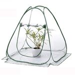 Techson Mini Pop Up Greenhouse with Clear Cover Protected Plant Grow House, Portable Flower Tent Shelter for Garden Outdoor Backyard