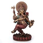 Veronese Design 8 1/4 Inches Dancing Ganesha Hindu God Idol Cold Cast Resin Statue Bronze Finish