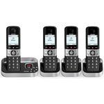 ALCATEL F890 Voice Quad - Cordless Phone DECT With Answering Machine - High Resolution Graphical Display - Handsfree - Call Barring - VIP Ringtone - 50 Min Answering Machine - 4 Handsets - Black/Grey