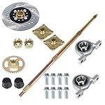 1.2x 32 Live Rear Axle Kit + Disc Rotor Wheel Hub Replacement for 428 Sprocket Go Kart ATV Quad and Drift Trikes