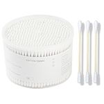 Goodern 500 Count Cotton Swabs,Natural Round Cotton Tip Cotton Buds Pointed Cotton Swabs Wooden Sticks Cotton Swabs Cotton Tipped Applicator Clean Swabs Ear Swabs for Makeup and Cleaning Daily Use-C