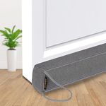 MAGZO Door Draft Stopper 36 Inches, Weighted Rectangle Door Snake for Winter Noise Blocker with Hook Loops,Gray