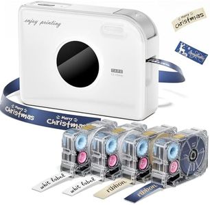 Phomemo Ribbon Label Printer, A30 Thermal Transfer Printing Bluetooth Wireless Portable Small Label Maker Machine with 4 Tapes, Mini Sticker Printer Rechargeable Wide Format & Plotter Printers