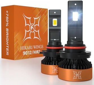 HIKARI WINGS 9012 HIR2 LED Fog light, 30000LM Pure White 6000K LED Bulbs, Plug & Play IP68 Waterproof Pack of 2