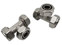 3/4 Inch Tee Fitting Compression Tee Fittings for 3/4 Inch Tubing System (2 pcs)