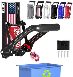 Kotto Can Crusher - Wall Mounted Can Crushers for Recycling - with Auto-Drop System -Built-in Bottle Opener-Crushes 8-16oz Cans-Includes Kitchen Storage Bag-Heavy Duty Can Crusher for Home Use-US Flag