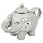 Bia Elephant Shape Blingaphant Porcelain Sugar Pot with Lid, Platinum