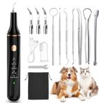 Petbank Dog Plaque Remover for Teeth, 12 Pack Dog Teeth Cleaning kit, Dog Tooth Brushing Kit with LED Light, 5 Modes Pet Ultrasonic Tooth Cleaner, with Dog Tooth Tartar Remover, Finger Toothbrush for Dogs and Cats