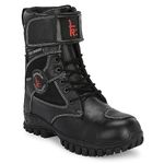 KAVACHA Mens Bullet (8 Inch) Bike Riding/Motorcycle Boot/Biker Boots Pure Leather Upper & Rubber Sole With Isi Mark Steel Toe And Memory Form Insocks For Long Time Wear And Super Extra Comfort Size 6