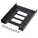 TRIXES Black Metal Internal Mounting Kit for 2.5 Inch SSD Laptop Drives & 3.5 Inch Hard Disk Drives - Bracket for Hard Drive - High Performance Mounting Replacement for Hard Drive