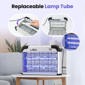LiBa Electric Bug Zapper 20W – Indoor Insect & Fly Killer with 2 Bulbs