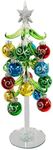 Red Carpet Studios Miniature Glass Christmas Tree with 16 Glitter Ornaments, 10-Inches, Silver