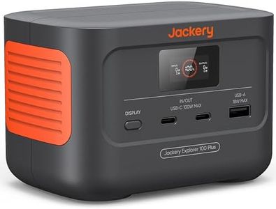 Jackery Explorer 100 Plus Portable Power Station, 99Wh LiFePO4 Battery Solar Generator, 128W Carry-on Power for Flight Train Travel, 100W Dual PD 3.0 Fast Charge (Solar Panel Optional)