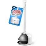 FORASTO Toilet Plunger with Holder，Plungers for Bathroom with Holder, Toilet Plunger Heavy Duty，Bathroom Plunger，Bathroom Decor，Bathroom Accessories，Toilet Bowl Cleaners,White