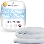 Slumberdown Cool Summer Nights King Size Duvet - 7.5 Tog Lightweight Cooler Quilt for Night Sweats - Soft Touch Cover, Hypoallergenic, Machine Washable, UK Standard Size (225cm x 220cm)