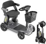 Paiseec S3 Foldable Mobility Scooter for Adults, Seniors - 25 Miles Range, 6 mph, Lightweight Mobility Scooter for Travel, Improved Safety, Large Wheels for Outdoor, LED Headlight, Basket