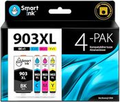 Smart Ink Compatible Ink Cartridge Replacement for HP 903 903XL High Yield 4 Multipack (Black XL & C/M/Y) with Advanced Chip Technology to use with HP Officejet 6950 Officejet Pro 6960 6970 All-in-one