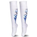 HERCHR Fencing Socks for Epee, Sabre and Foil, Absorbing Breathable Stretchy Wearable Cotton Protective Fencing Stockings Knee High Sports Socks for Unisex Child Adult Men and Women (M)