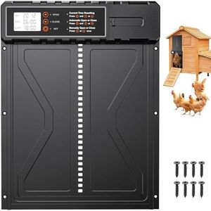 Rsaoty Porte Poulaille, Améliorer-Große Porte Poulailler Automatique, Porte Automatique pour Poulailler avec Affichage, Alimenté par Batterie, Commande de Minuterie, Fonction Anti-pincement