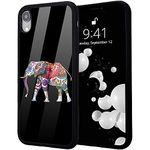 Idocolors Corlorful Elephant Aesthetic Phone Cases for iPhone 6/6s, Lovely Case with Soft TPU Bumper Hard Back Scratch Resistant Shockproof Girly Magical Cover Case for iPhone 6s