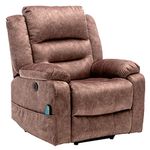ZYLOYAL10 Power Massage Lift Recliner Chair with Heat & Vibration for Elderly, Heavy Duty and Safety Motion Reclining Mechanism - Antiskid Fabric Sofa Contempoary Overstuffed Design (Brown C)