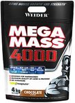 Weider Mega Mass 4000 (4kg) Chocolate Flavour, Mass Gainer with High Content of Complex Carbohydrate Blend, for Energy and Muscle Mass