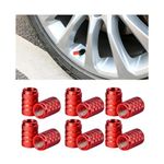 TSUGAMI 12 Pcs Car Tire Valve Stem Cap Covers, Aluminum Alloy Air Caps Cover, Leak-Proof and Corrosion Resistant Auto Accessories, Universal Stem Cap for Trucks SUVs Motorcycles (Red)