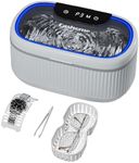 Fashome Ultrasonic Cleaner, 45000Hz Jewellery Cleaner 3 Power 5 Timer Settings with LED Lights & Degas Mode, 550ML Sonic Cleaner with Basket Wacth Stand for Retainers Jewelry Rings Glasses Dentures